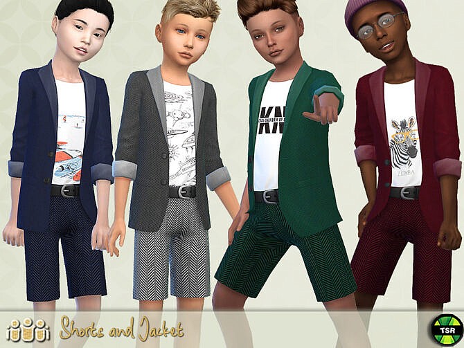 Sims 4 Jacket and Shorts Outfit by Pelineldis at TSR