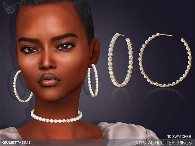 Crystal Hoop Earrings By Feyona