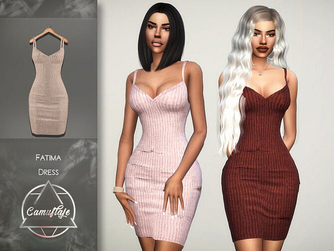 Sims 4 Fatima Dress by Camuflaje at TSR