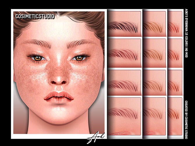 Sims 4 Eyebrows AOKI by cosimetic at TSR