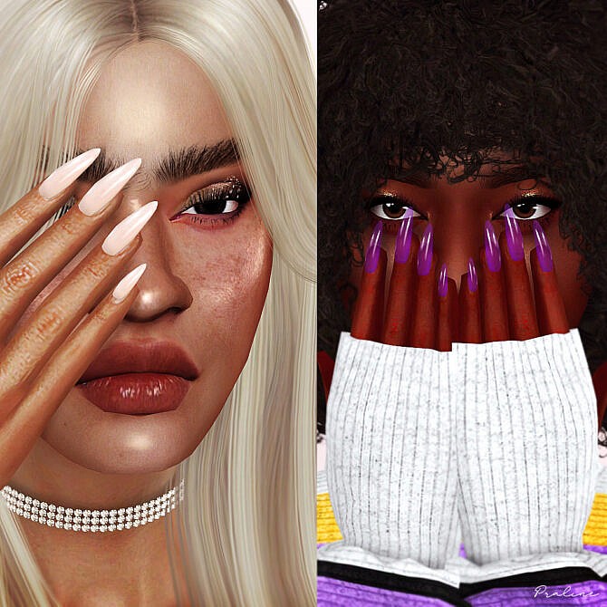 BUBBLE POP & SUGAR MILK Nails RELOADED at Praline Sims » Sims 4 Updates