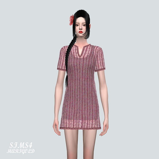 Sims 4 Knit Mini Dress at Marigold