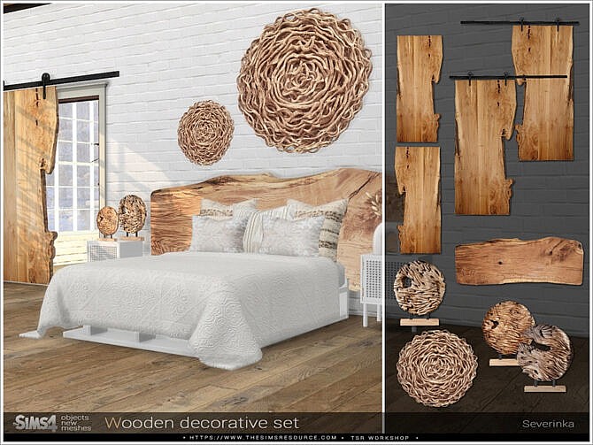 Sims 4 Wood decorative set by Severinka at TSR