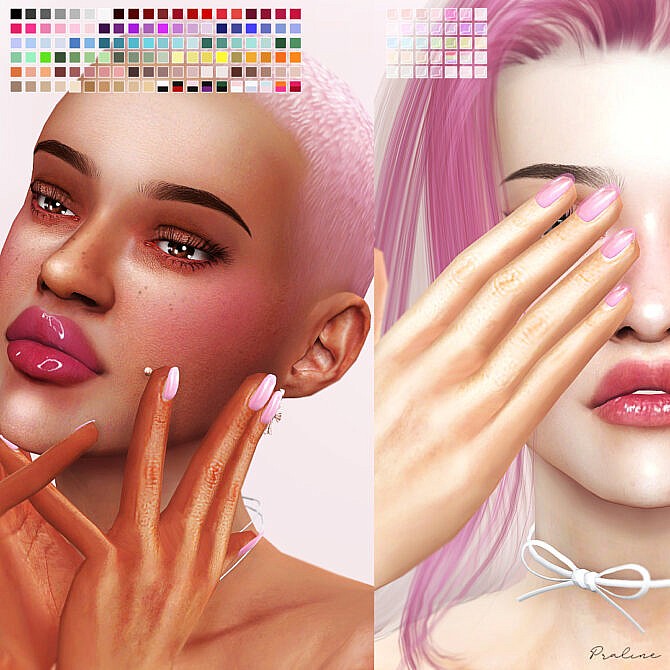 Sims 4 BUBBLE POP & SUGAR MILK Nails RELOADED at Praline Sims