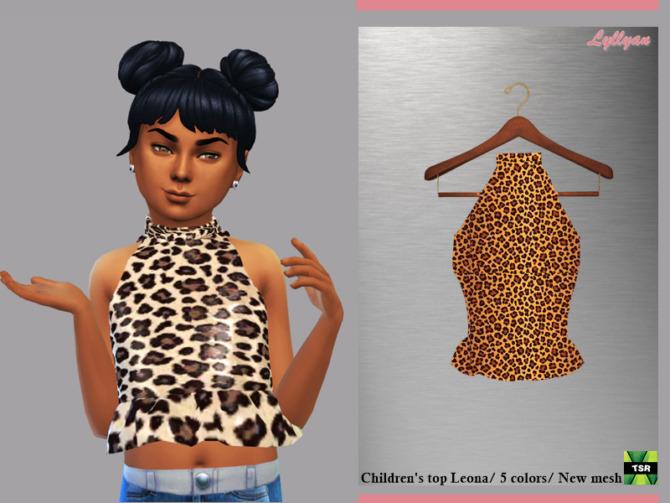 Sims 4 Top Leona For Children Girls by LYLLYAN at TSR