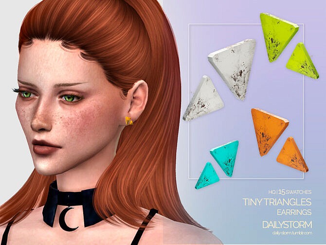Sims 4 Tiny Triangles Earrings by DailyStorm at TSR