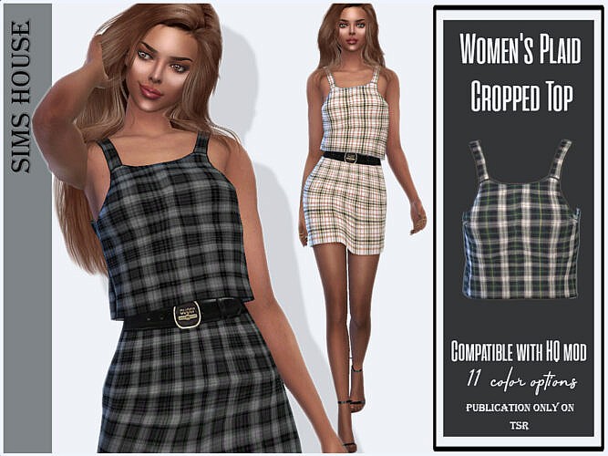 Plaid Cropped Top By Sims House