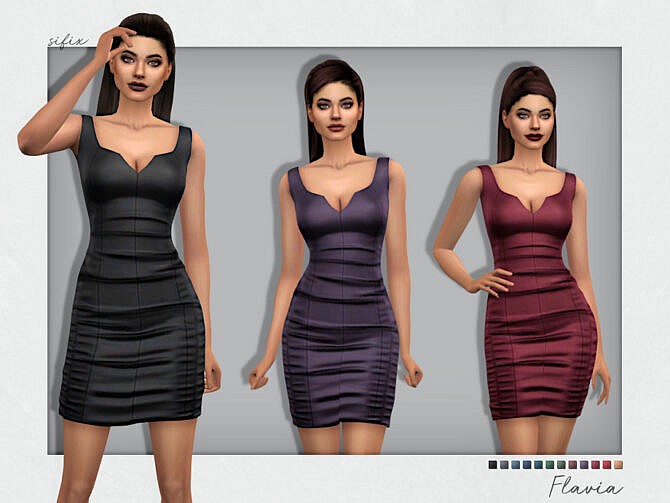 Sims 4 Flavia Party Dress by Sifix at TSR