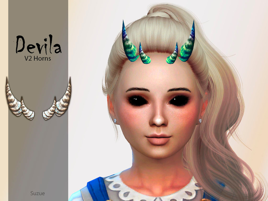 Devila Child Horns V2 by Suzue at TSR » Sims 4 Updates.