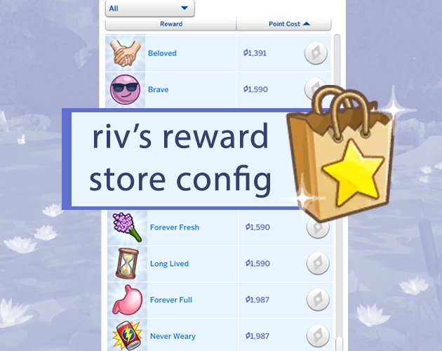 Sims 4 rivs reward store config by rivforthesesh at Mod The Sims