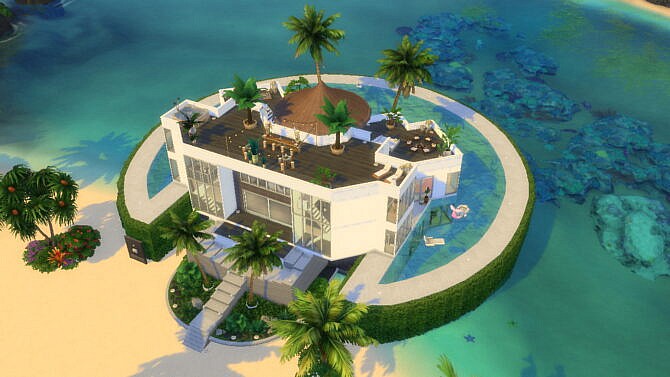 Sims 4 Blue Pearl Beach Mansion by Bellusim at Mod The Sims