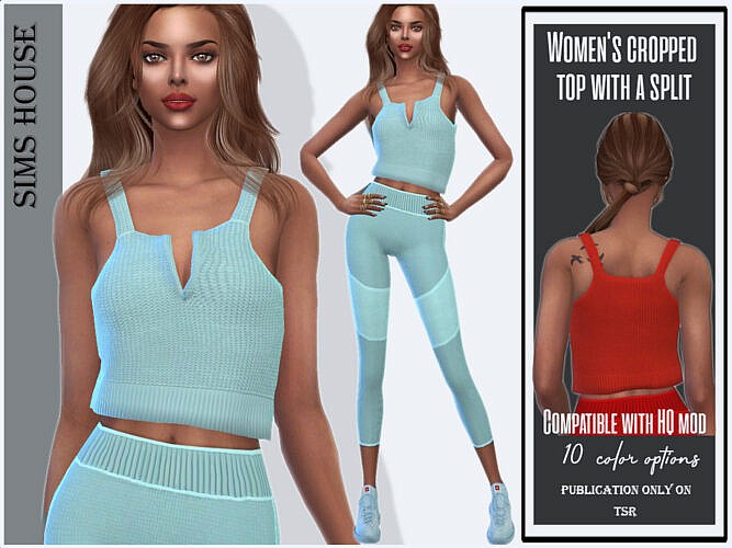 Cropped Top With A Split By Sims House