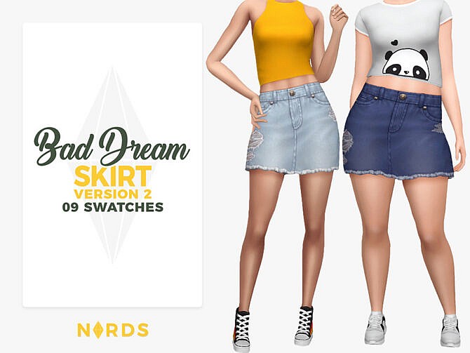 Sims 4 Bad Dream Skirt V2 by Nords at TSR