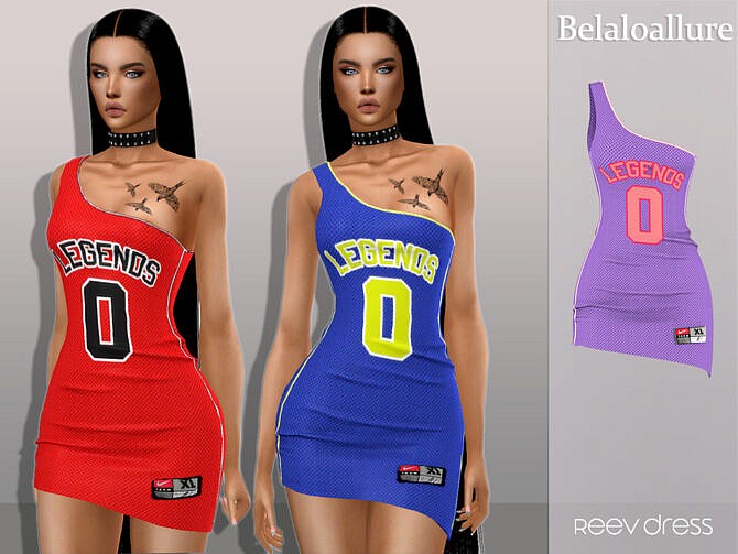 Sims 4 Reev jersey dress by belal1997 at TSR