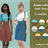 Simple Cotton Short Dress By Mysteriousoo