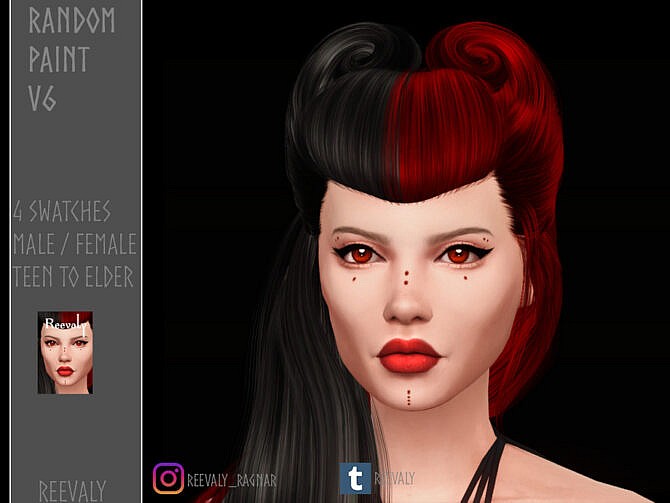 Sims 4 Random Face Paint V6 by Reevaly at TSR