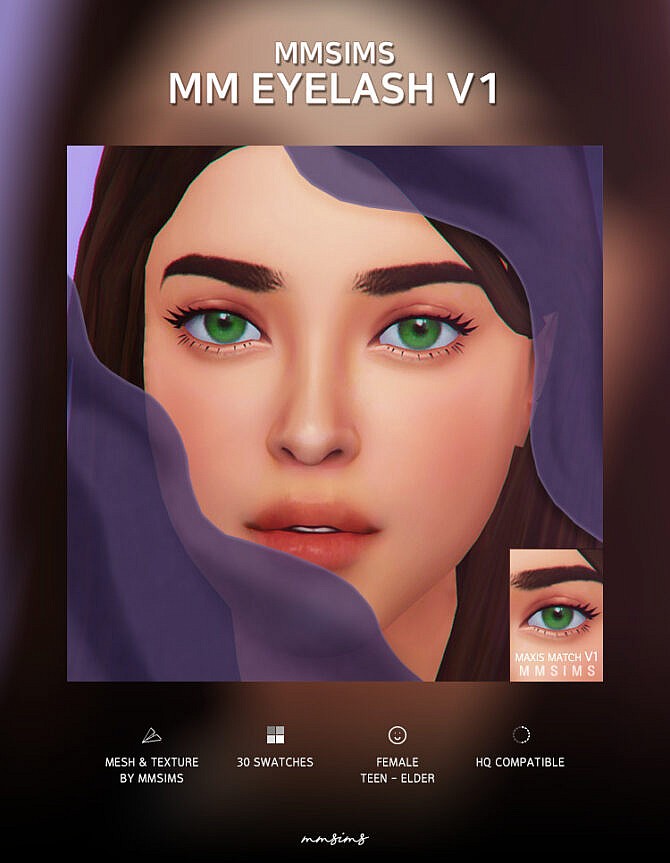 Sims 4 Eyelashes Maxis Match v1 at MMSIMS
