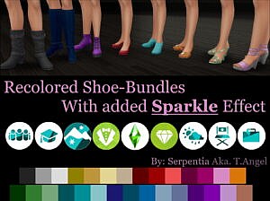 Recolored Shoe Bundles With Sparkle Effect By Serpentia