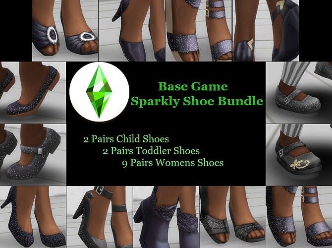 Sims 4 Recolored Shoe Bundles With Sparkle Effect by Serpentia at Mod The Sims 4