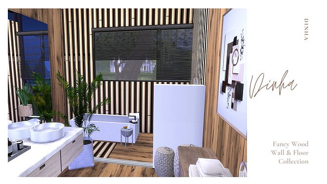 Sims 4 Fancy Wood Wall & Floor at Dinha Gamer