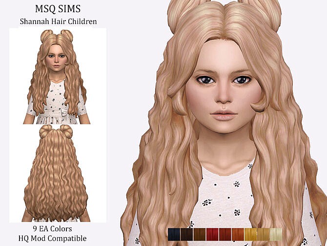 Sims 4 Shannah Hair Children at MSQ Sims