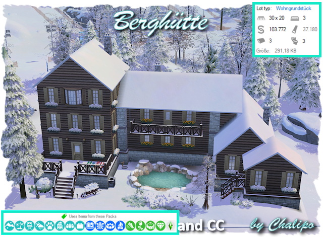 Sims 4 Berghutte large mountain hut by Chalipo at All 4 Sims