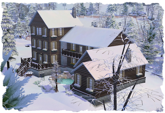 Sims 4 Berghutte large mountain hut by Chalipo at All 4 Sims