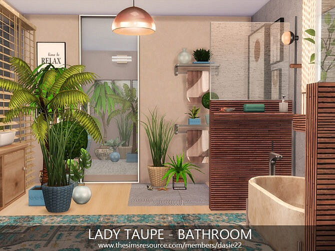 Sims 4 LADY TAUPE BATHROOM by dasie2 at TSR