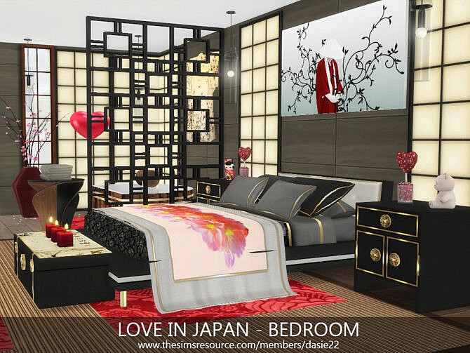 Sims 4 LOVE IN JAPAN bedroom by dasie2 at TSR