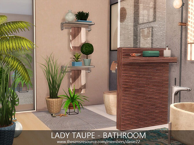 Sims 4 LADY TAUPE BATHROOM by dasie2 at TSR