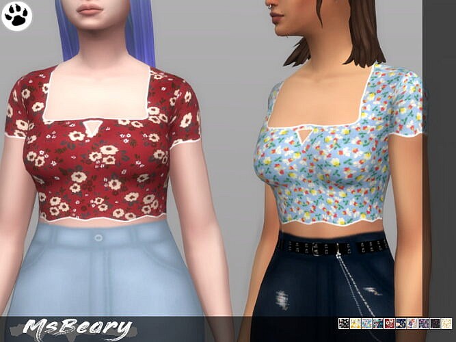 Ditsy Floral Crop-top By Msbeary