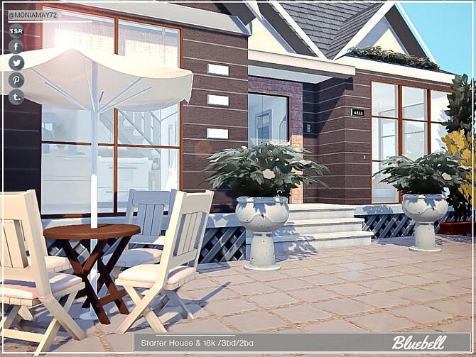 Sims 4 Bluebell Starter House by Moniamay72 at TSR