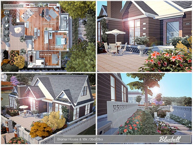 Sims 4 Bluebell Starter House by Moniamay72 at TSR