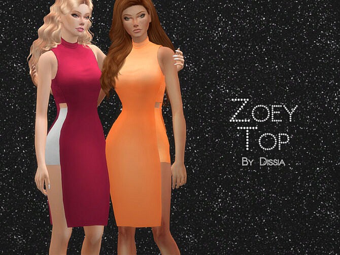 Sims 4 Zoey Top by Dissia at TSR