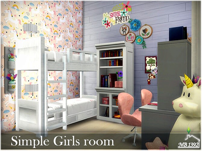 Sims 4 Simple Girls room by nobody1392 at TSR