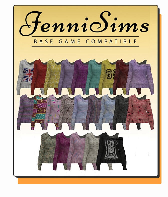 Sims 4 BGC Sweater Off Shoulder at Jenni Sims