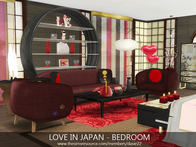 Sims 4 LOVE IN JAPAN bedroom by dasie2 at TSR