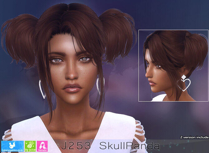 Sims 4 J253 SkullPanda hair (P) at Newsea Sims 4