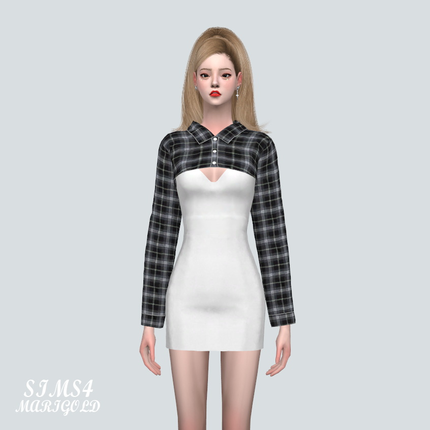 Crop Shirts Mini Dress A2 at Marigold » Sims 4 Updates