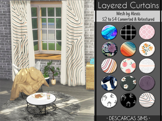Sims 4 Layered Curtains at Descargas Sims