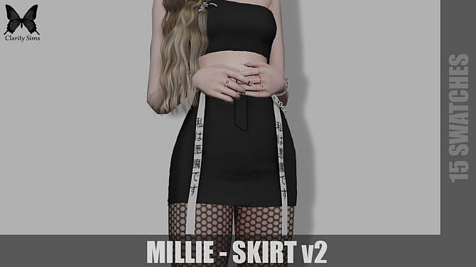 Sims 4 Millie Skirt v2 at Clarity Sims