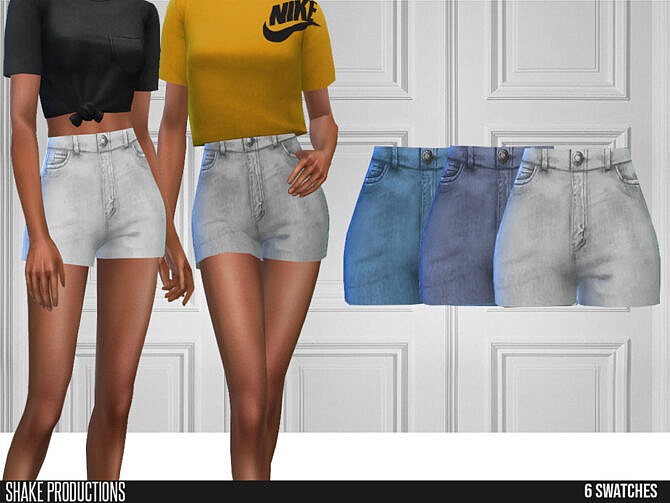 Sims 4 617 Denim Shorts by ShakeProductions at TSR