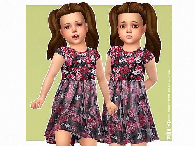 Sims 4 Rosie Dress by lillka at TSR