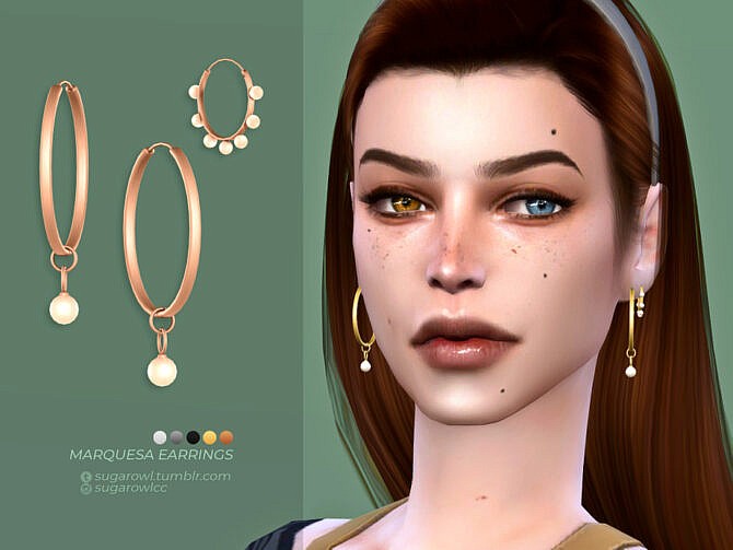 Sims 4 Marquesa earrings by sugar owl at TSR