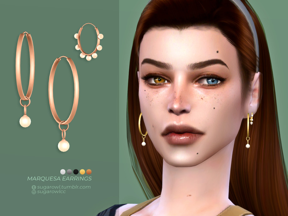 Marquesa earrings by sugar owl at TSR » Sims 4 Updates