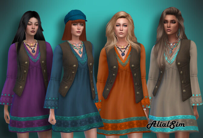 Sims 4 Paranormal dress at Alial Sim