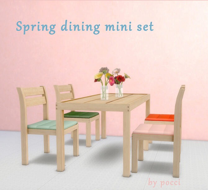 Sims 4 Spring dining mini set by pocci at Garden Breeze Sims 4