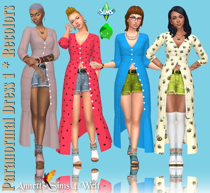 Sims 4 Paranormal Dress 1 Recolors at Annett’s Sims 4 Welt