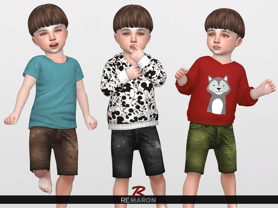 Denim Shorts for Toddler 02 by remaron at TSR » Sims 4 Updates