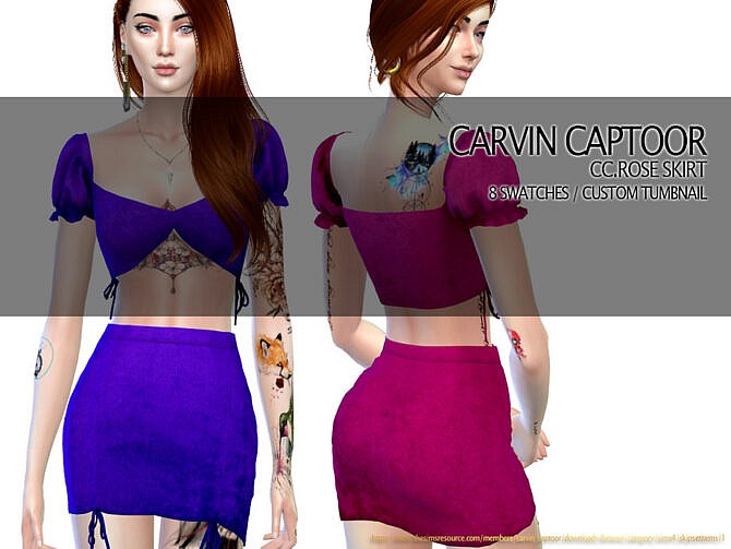 Sims 4 ROSE SKIRT by carvin captoor at TSR